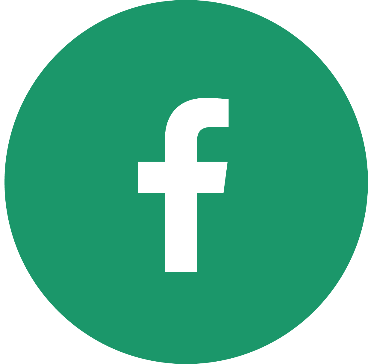 white facebook icon in green circle