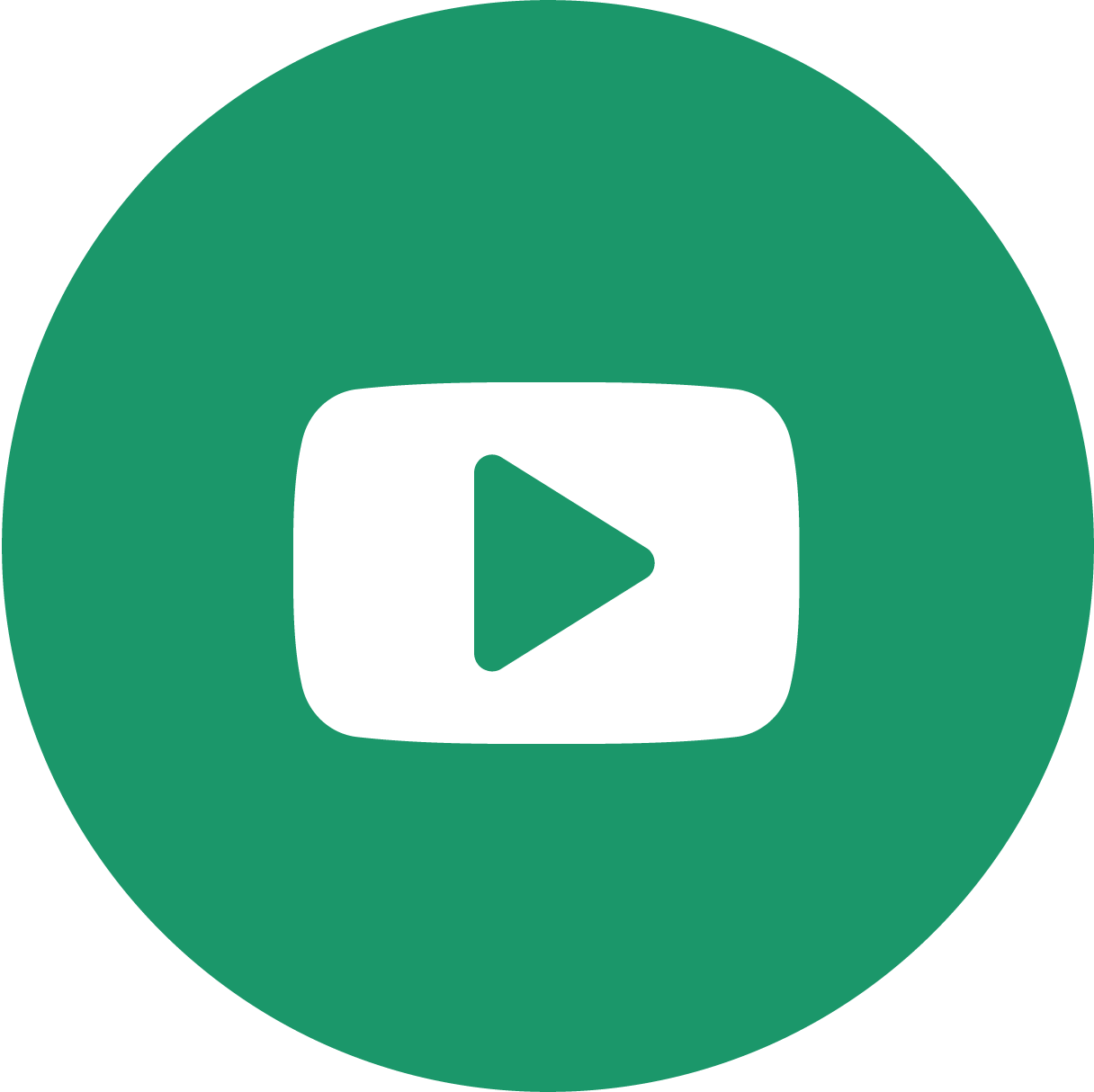 white youtube icon in green circle