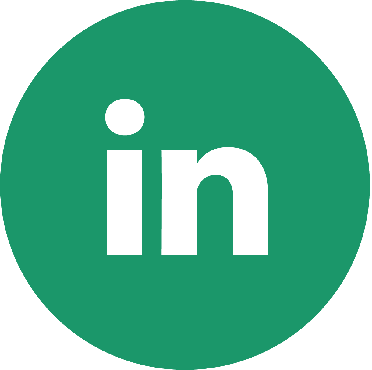 white linkedin icon in green circle