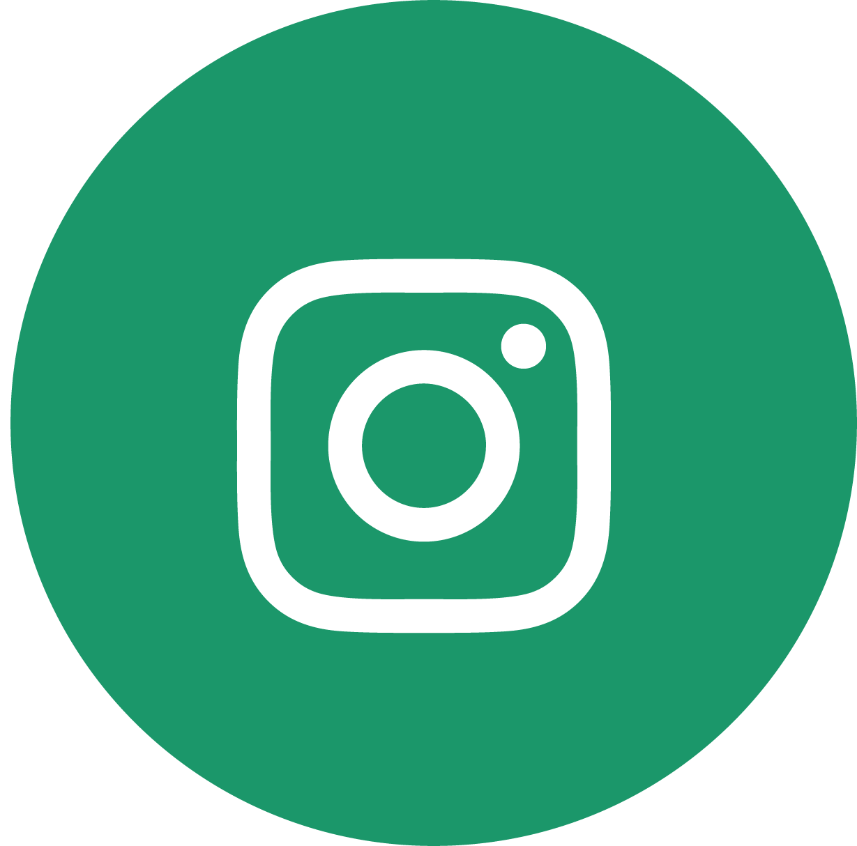 white instagram icon in green circle
