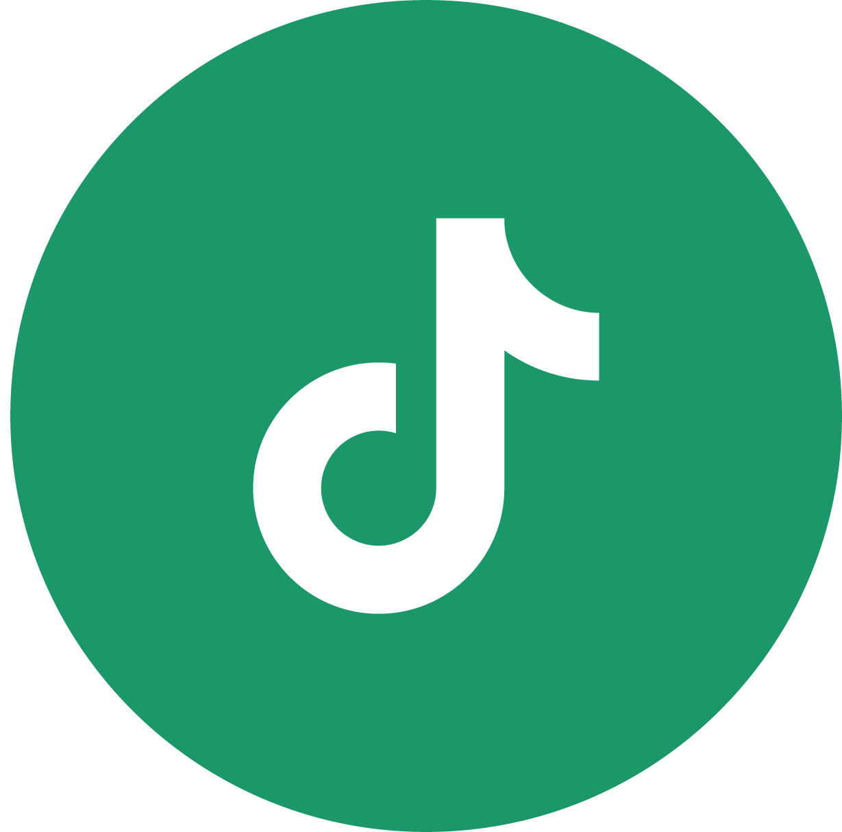 white tiktok icon in green circle