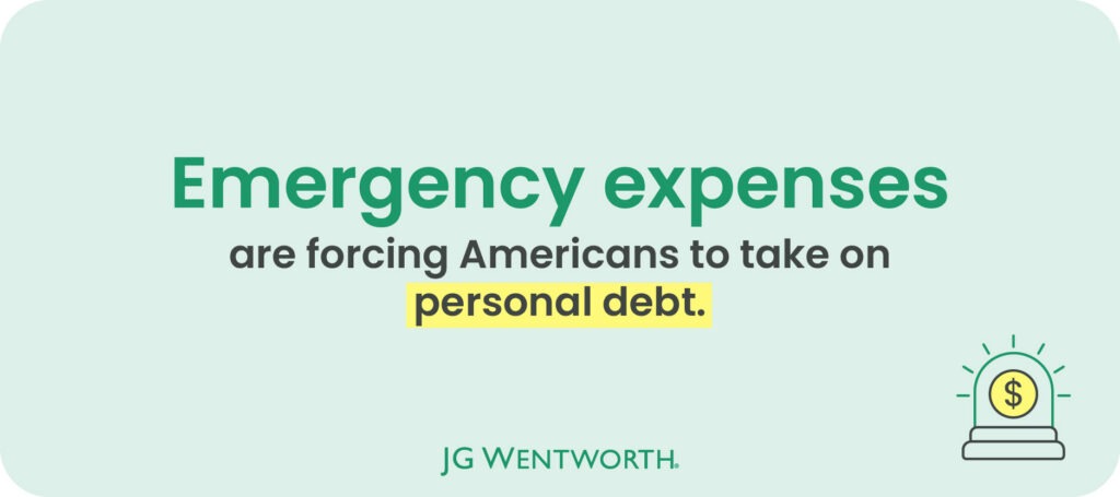 Emergency expenses causing personal debt