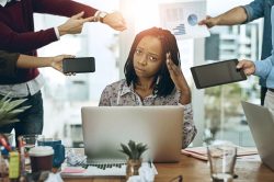 Woman stressed being contacted by multiple debt collectors