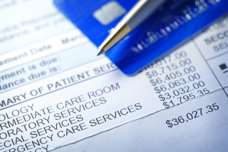Credit Card On A Hospital Invoice