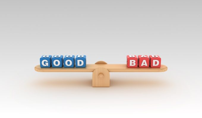 Good and bad on both sides of a scale