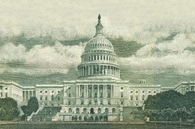 US Capitol Building on US Paper Dollar Bill