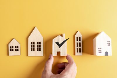 Real estate investing concept. investment long-term property passive income, home rent, invest budget, mortgage house, house insurance and residential concept.