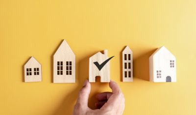 Real estate investing concept. investment long-term property passive income, home rent, invest budget, mortgage house, house insurance and residential concept.