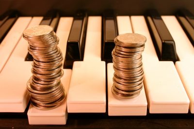 Piano keyboard and Coins