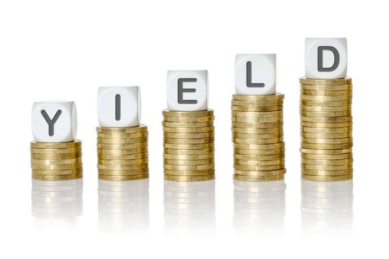 Coin stacks with letter dice - Yield