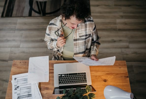 Man looking for student loan debt