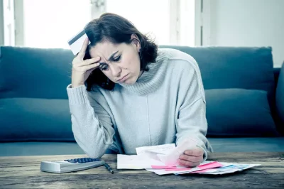 Woman with financial stress