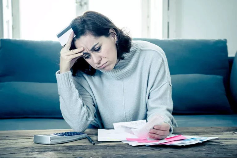 Woman with financial stress